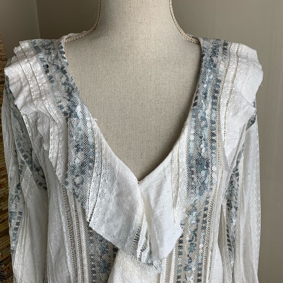 ZARA size small NWOT sheer ruffle top - Picture 2 of 8